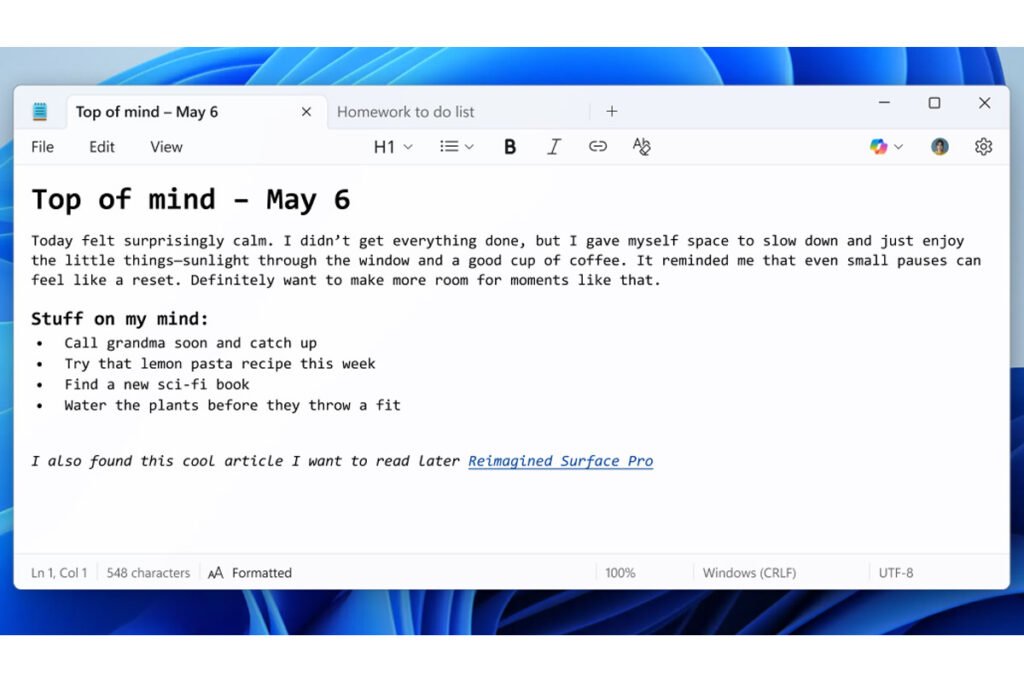 Notepad ویندوز